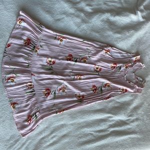 Pink floral tank top dress